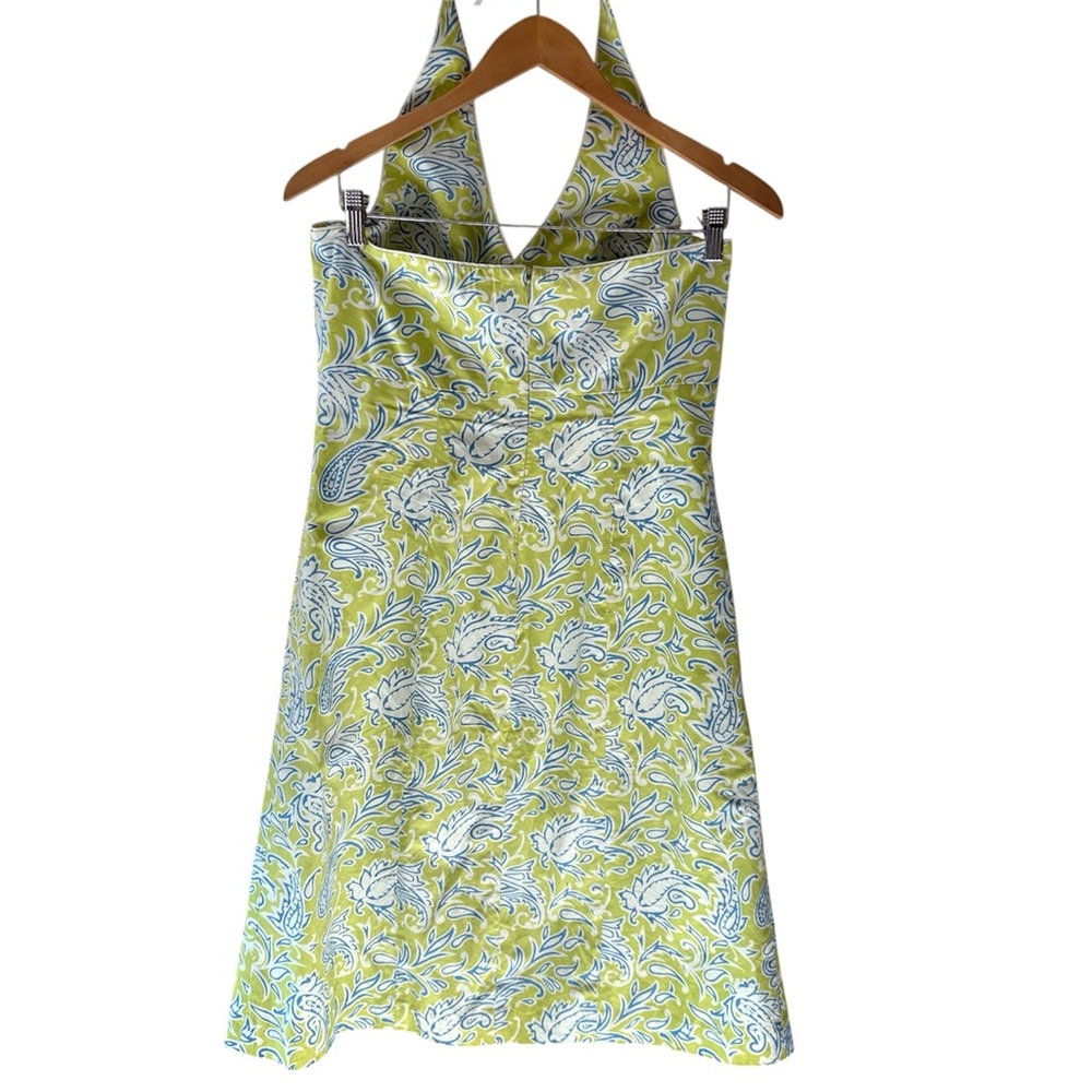 J. McLaughlin Paisley Floral Halter Dress in Blue, Green & White Womens size 8 - Picture 8 of 9